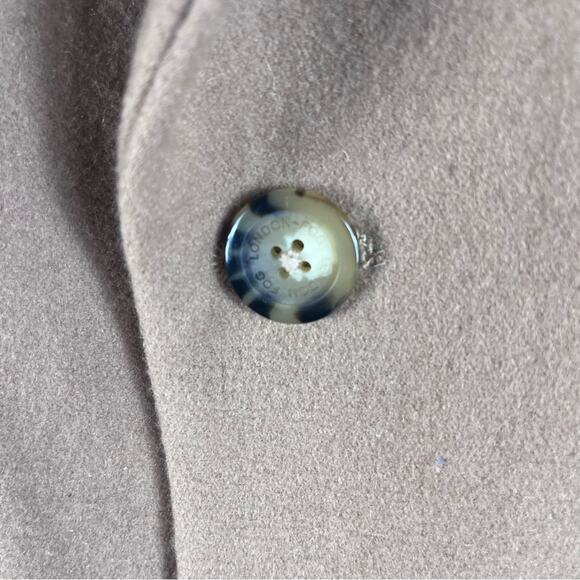 London Fog Men's Wool Pea Coat Overcoat Long Preppy Academia Tan Beige Camel 44S - Picture 9 of 10